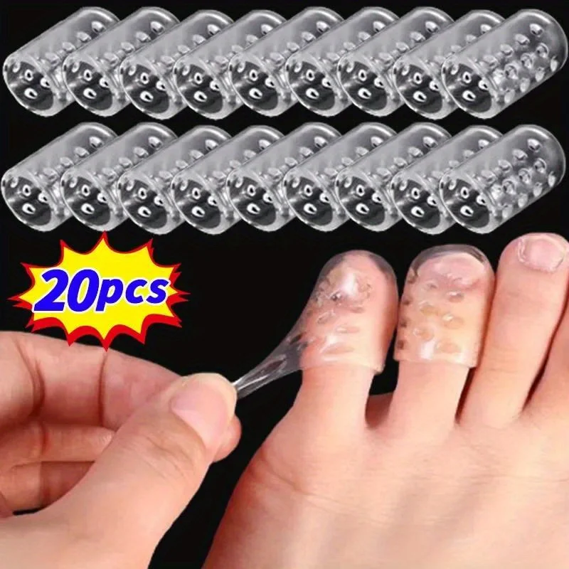 Protector de dedos de silicona, 20 piezas, protector de dedos de gel transpirable para hombres y mujeres, cubierta de dedos sin sabor, tubo protector de dedos pequeño anti-fricción
