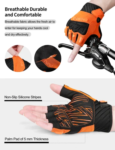 Imagen 2 del producto INBIKE-guantes para bicicleta de montaña, guantes de ciclismo de medio dedo para hombre y mujer, transpirables, deportivos, MH010, novedad de 2023