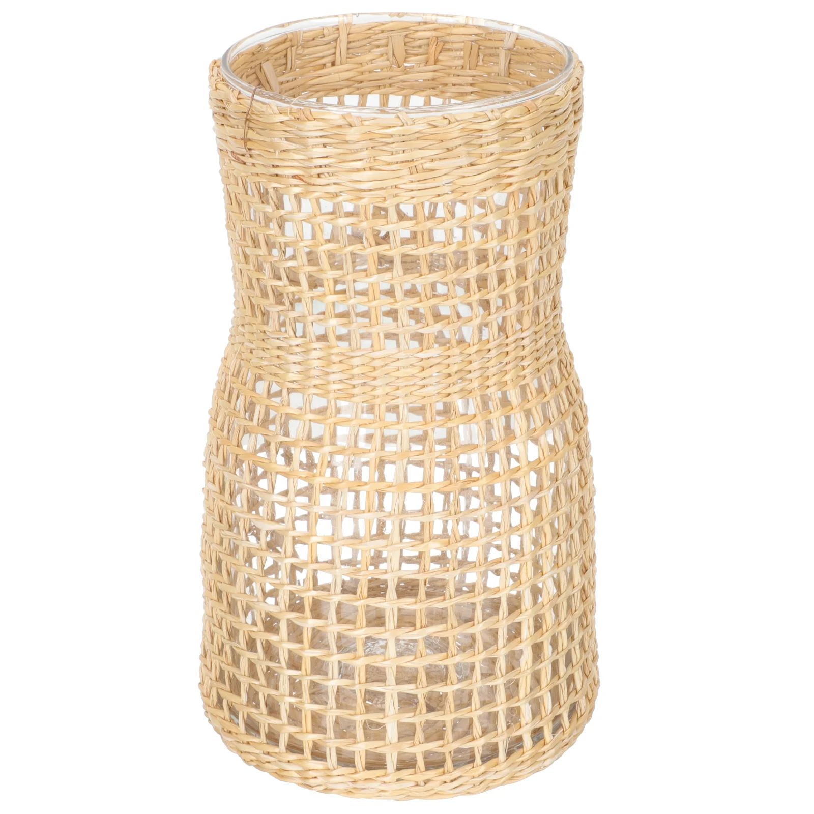 

Woven Glass Flower Vase Handmade Large Hydroponic Container For Home Office Decor Desktop Plant Arrangement Table Floral