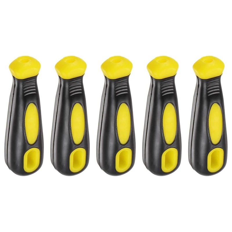 A14F-5Pcs File Handle 4.25 Inch Round And Rectangular Hole Ergonomic Handles For Metal Files