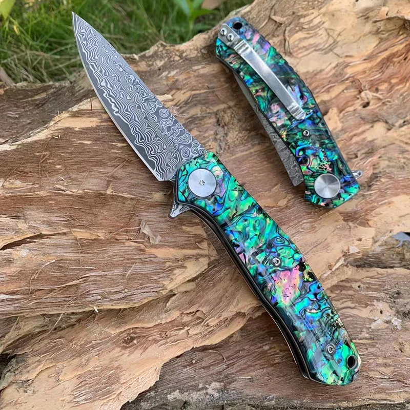 Pocket Knife Sharp Damascus Folding Knife Collectibles Gifts Knives Survival Outdoor EDC Camping Hand Tools Portable