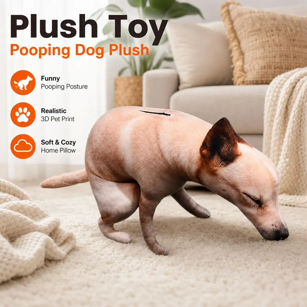 Funny Poop Dog Doll Soft Dog Shaped Pillow 3D Printing Home Decor Plush Toy Cartoon Cushion Gifts