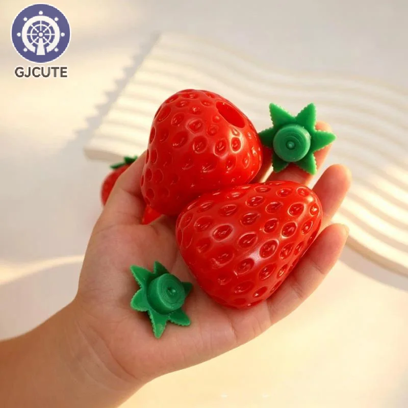 Strawberry Shaped TPR Empty Squeeze Ball Shell Soft Durable Texture For Stress Relief DIY Crafts And Handmade Gift Making