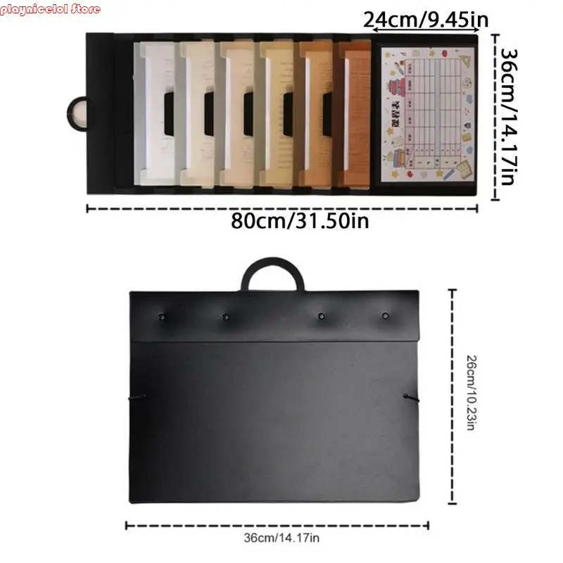 E8BA 6 Pocket Expanding Folder Letter Size Document Bag Wall Hanging File Organizers