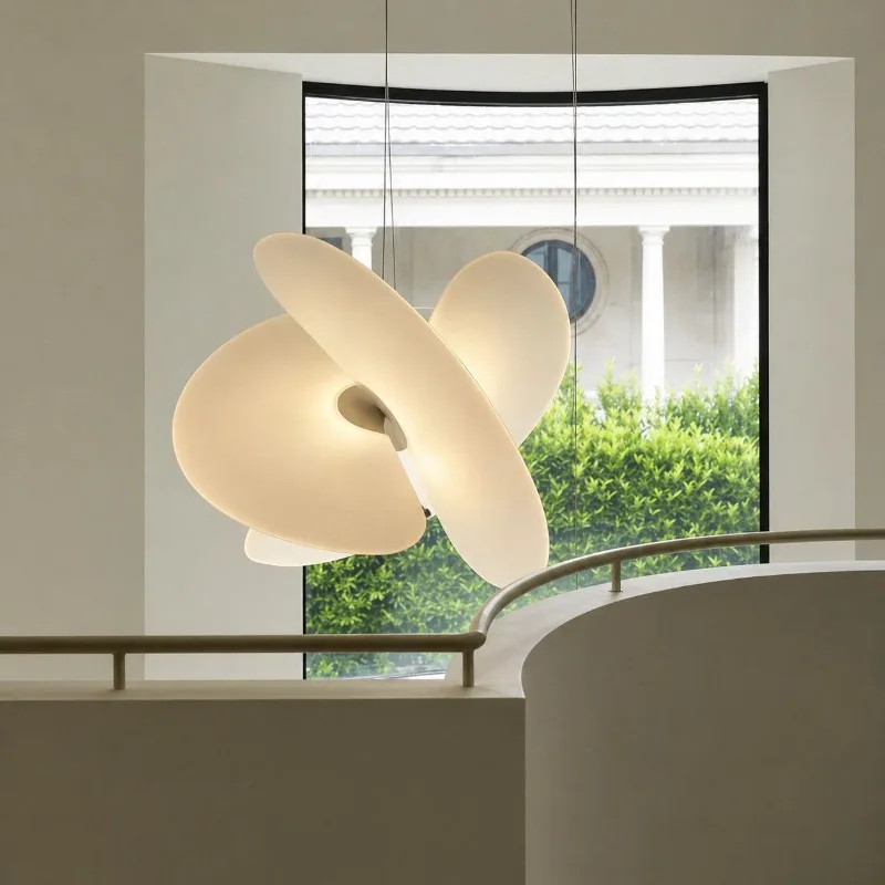 Villa duplex living room chandelier designer dining room lamp loft modern silk lamps