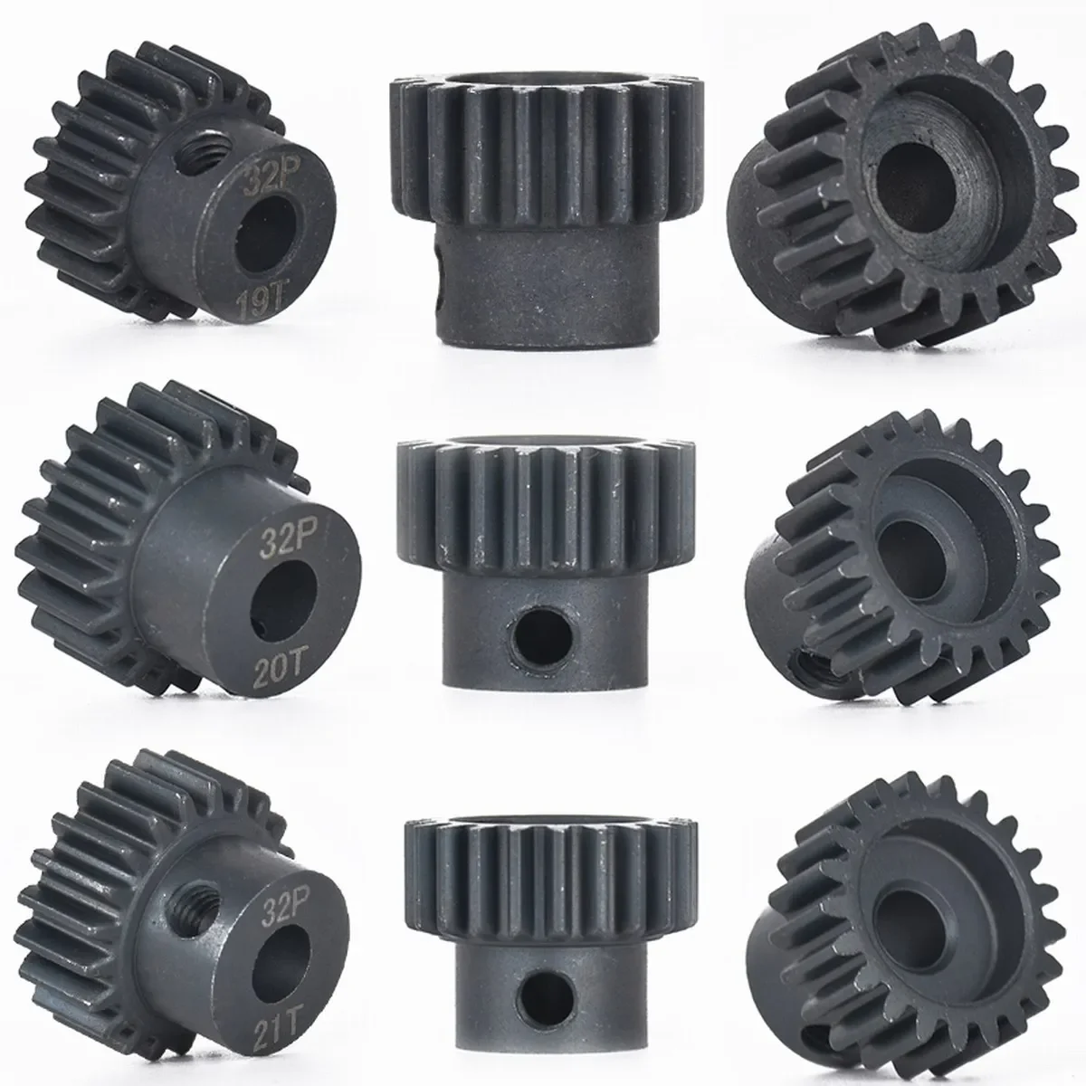 32p Motor Gear 0.8 Mold 5mm Inner Diameter 13-21t Motor Gear Metal Accessories Compatible For 1/8 Slash E Rc Model Car Parts