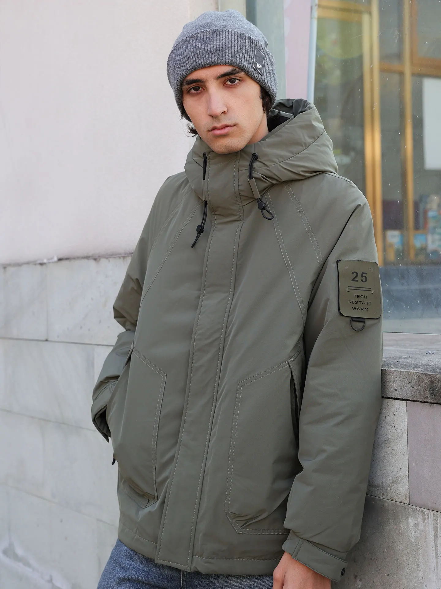 

Мужское зимнее теплое пуховое пальто-манто, водонепроницаемое повседневное пальто с капюшоном, белое пальто с наполнителем из перьев, обычная длина, застежка-молния