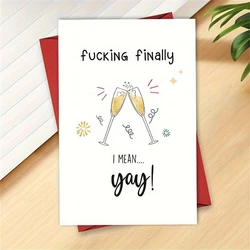 1pc,Rude Wedding Congratulation Card, Hilarious Marriage Card, Congratulation Engagement Card, Happy Wedding Card for New Couple