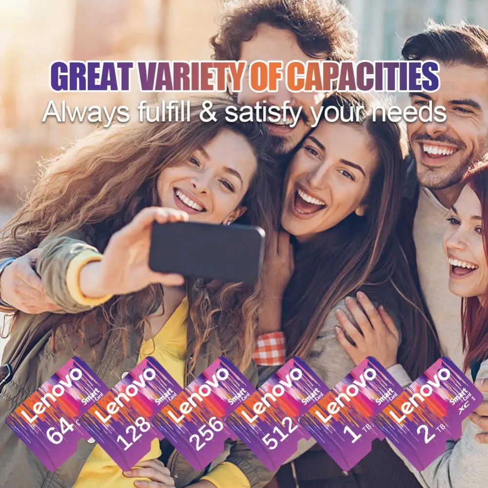 Lenovo 2TB Class 10 Memory Card 512GB SD Card 256GB Micro TF SD Card 128GB TF Flash Memory Card 1TB For Phone Camera Drone