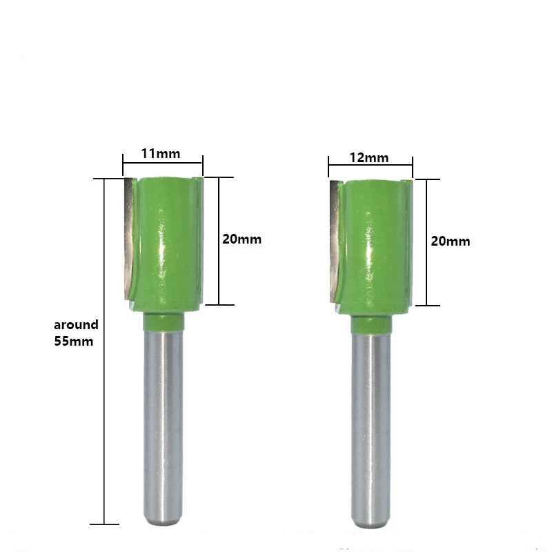 Broca recta de acero de carburo de tungsteno, enrutador de doble flauta única, cortador de fresado de madera para herramientas de carpintería,