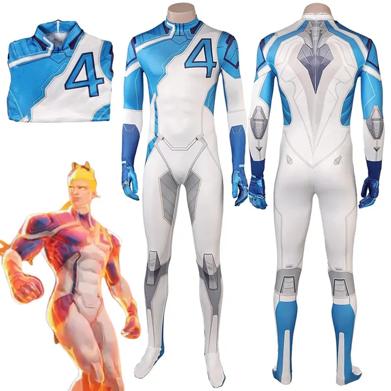 

l2025l Хэллоуин Факел Человеческий Косплей Фэнтези Одежда Комбинезоны Игра Ревал Костюм Супергероя Маскировка Взрослых Мужчин Ролевая Игра Фэнтези