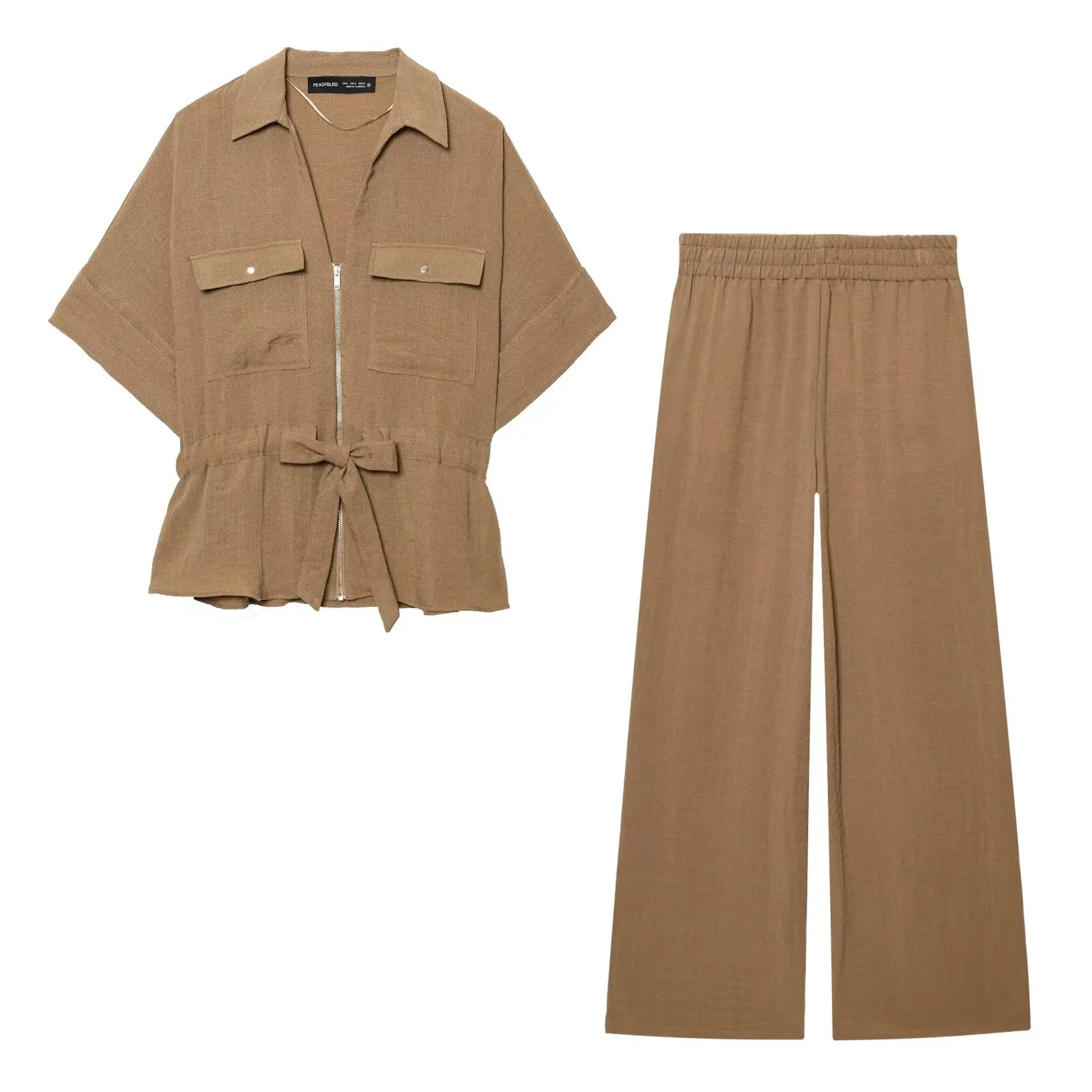 

TRAFZR New in Full Number Linen Summer Suits Women 2025 Lady Sets Women's Two Pieces Set Vacation Outfits Woman Suit Pants Pant