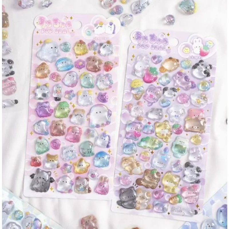 2026 Hot 3D embossed fun acrylic diamond stickers for children's DIY decorative embossed fun stickers