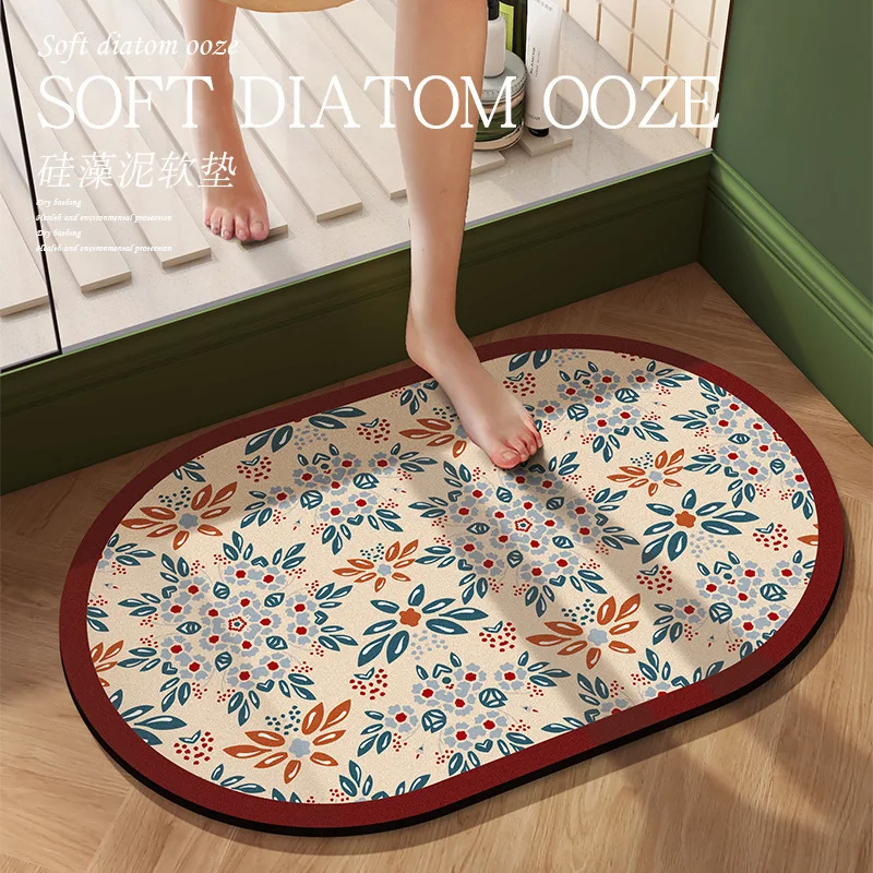 

Diatomaceous Earth Water Absorption Soft Entrance Shower Non-slip Foot Bathroom Carpet Door Floor Puzzle Mat Rugs Cover Cushion