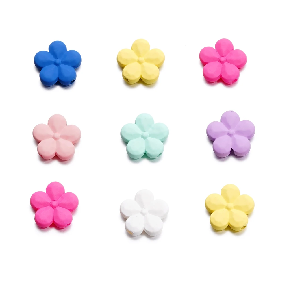 20 teile/los Acryl Blumen form Spacer lose Perlen für Schmuck machen DIY Charms Armband Halskette Zubehör liefert
