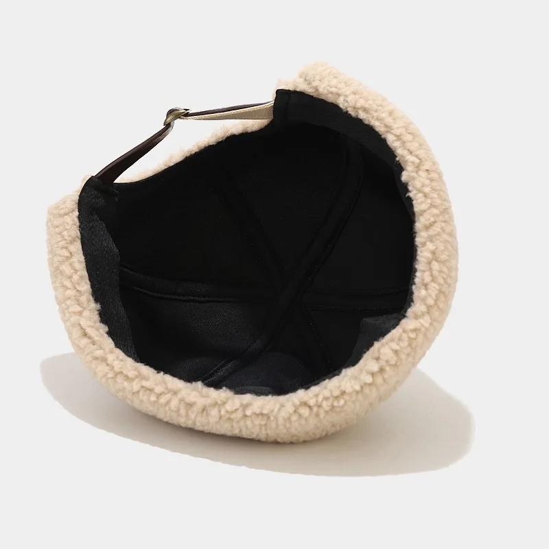 Hot New Beanie Lamb Wool Simple Solid Colour Landlord Cap Men Women Warm Hats Japanese Melon Skin Cap Mens Cap