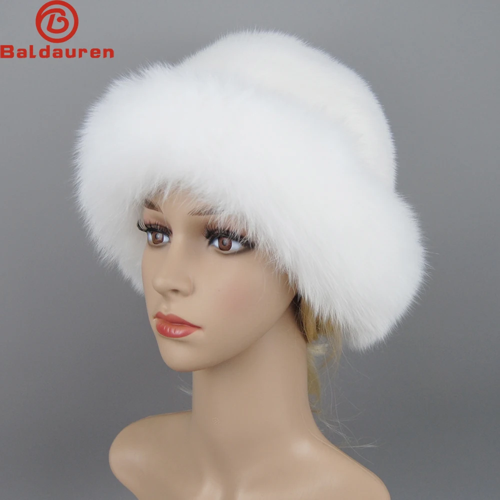 

2025 New Style Fashion Earflap Hat Winter Women's Caps Real Fox Fur Hats Headgear Russian Girls Full Mink Fur Beanies Cap