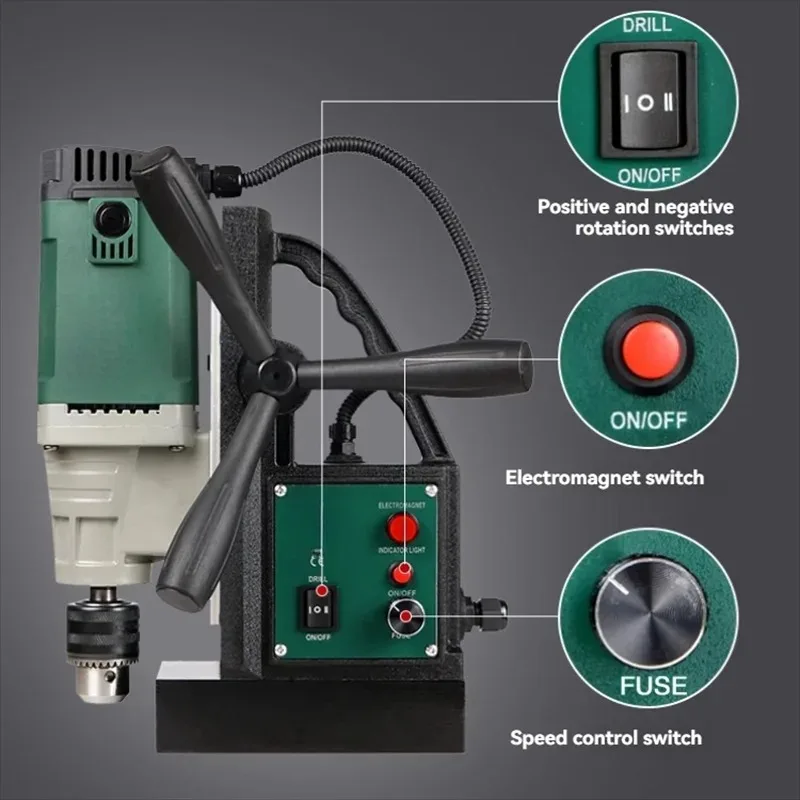 JG-13/16 Magnetic Drill 1280/1380W Motor Boring Diameter Portable Electric Mag Drill Industrial Grade Magnetic Seat Drill