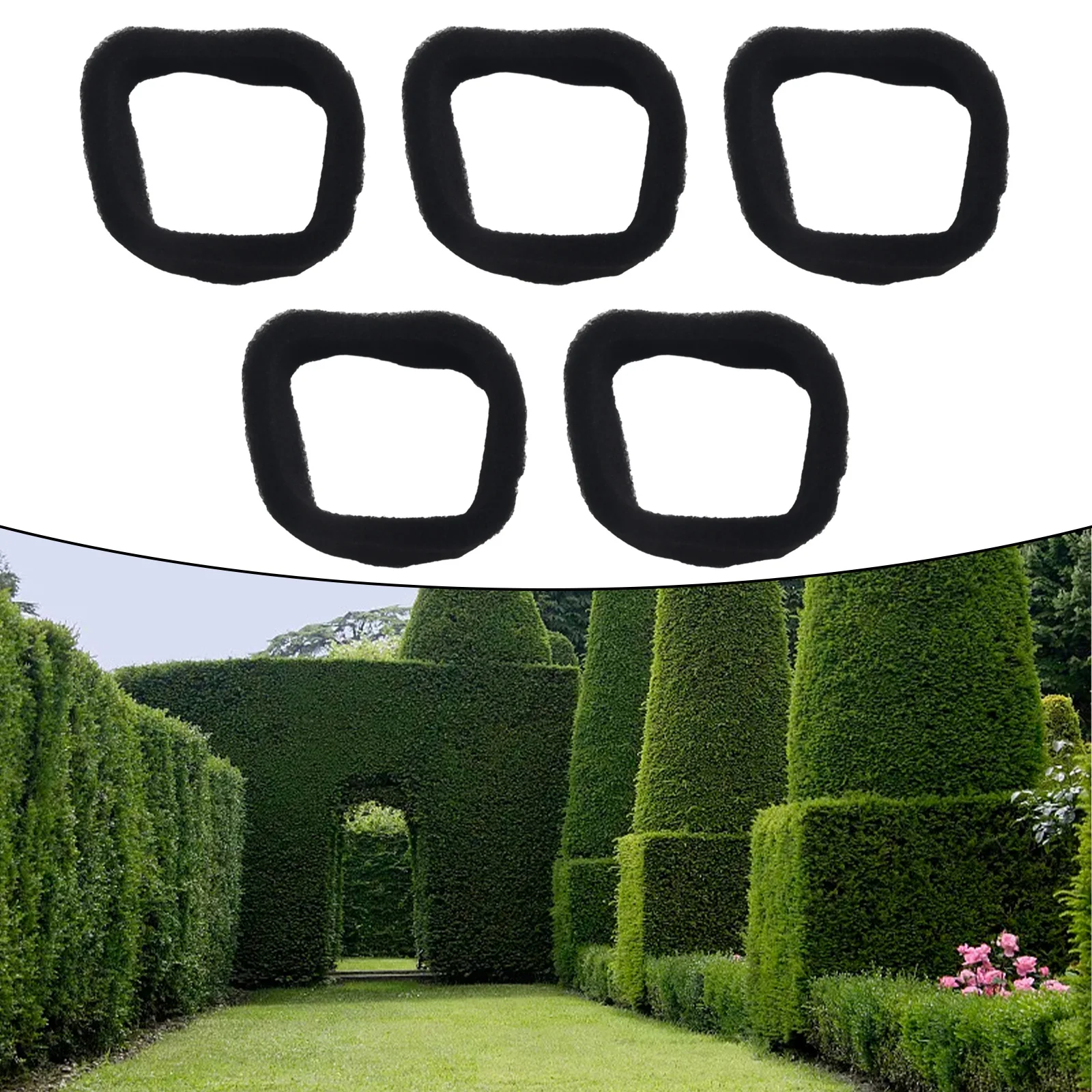

5 Pcs Garden Air Filter Set Fits For Variousfor Lawn Mower Trimmer 50mm X 43mm Replacement Sponge Air Filters