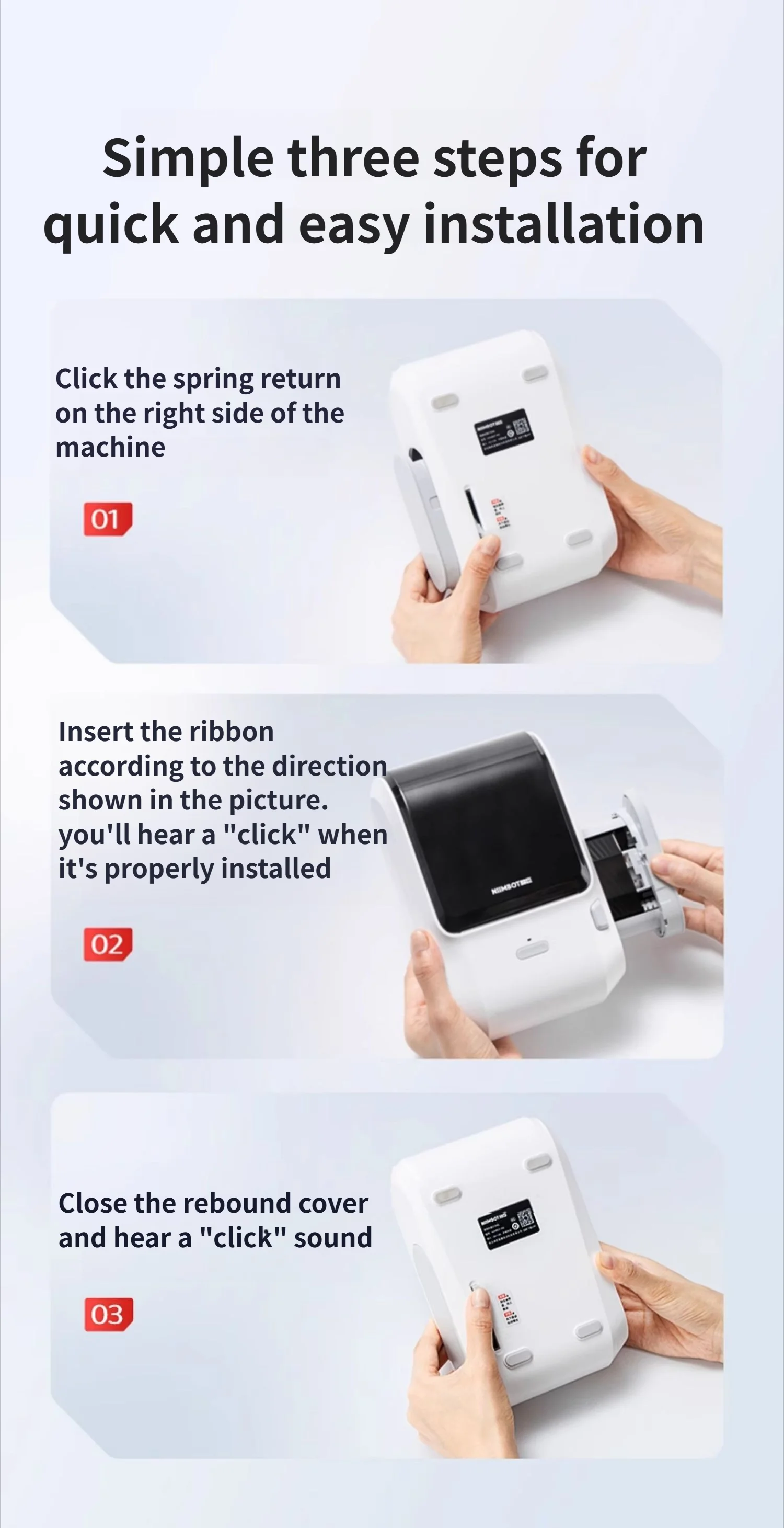 Niimbot M3 Thermal Transfer Label Printer Ribbon Black White Red Golden Green Blue Color Printing Carbon Band Long-term Storage