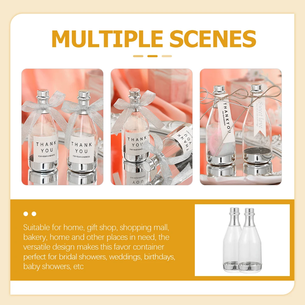 

30pcs Bottle Candy Box Silver Mini Packaging Container for Wedding Birthday Party Favors Gifts Candy Case Bottle