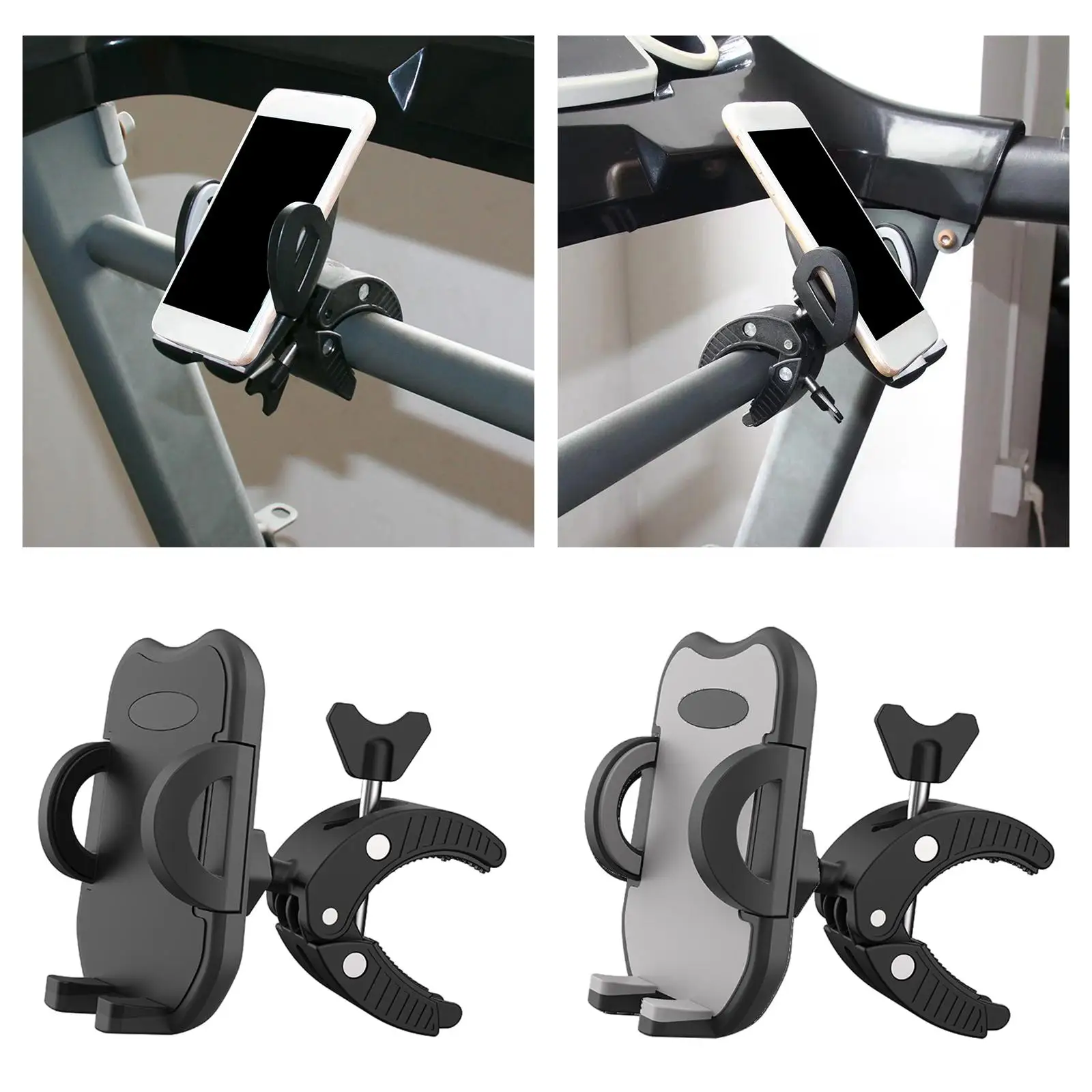 360 °   كرسي يدفع باليدين على الهاتف قابل للدوران عالمي لعربة الأطفال الإكسسوارات الرياضية