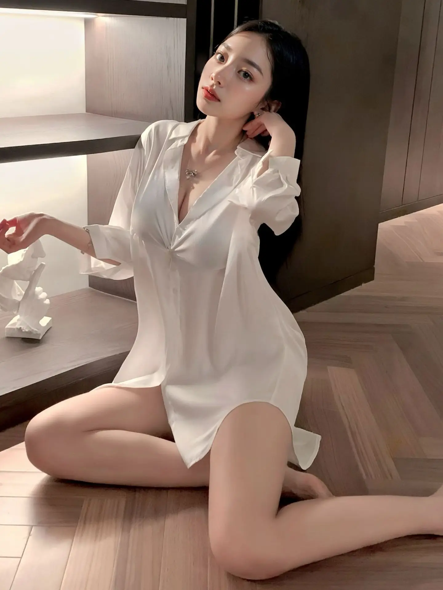 

Нижнее белье, забавные пижамы, очаровательные сексуальные пижамы, облегающее платье, свободное и удобное, на пуговицах, черное с белым DDOE