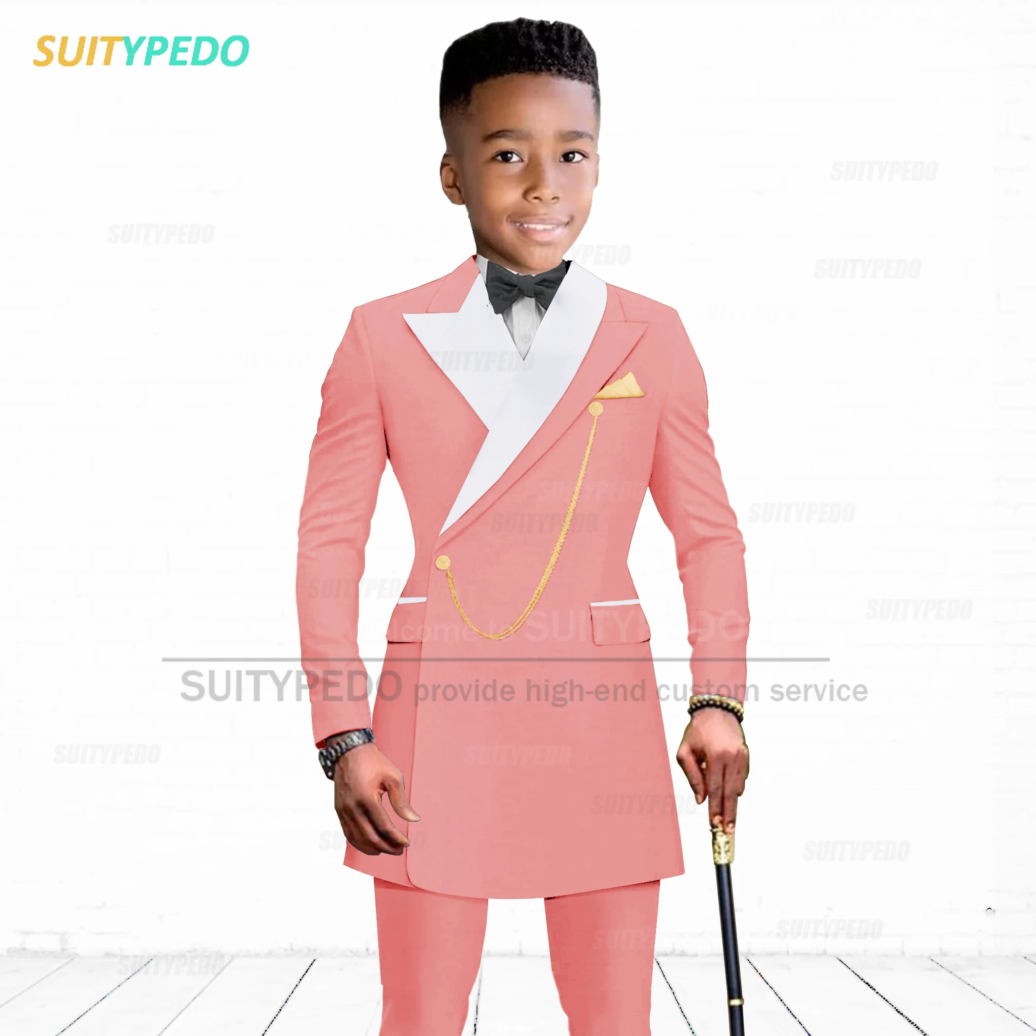 Fashion Dark Pink Suit Sets For Boys Evening Banquet Luxury Kids Tuxedos Custom Children Graduation Ceremony Formal Costumes