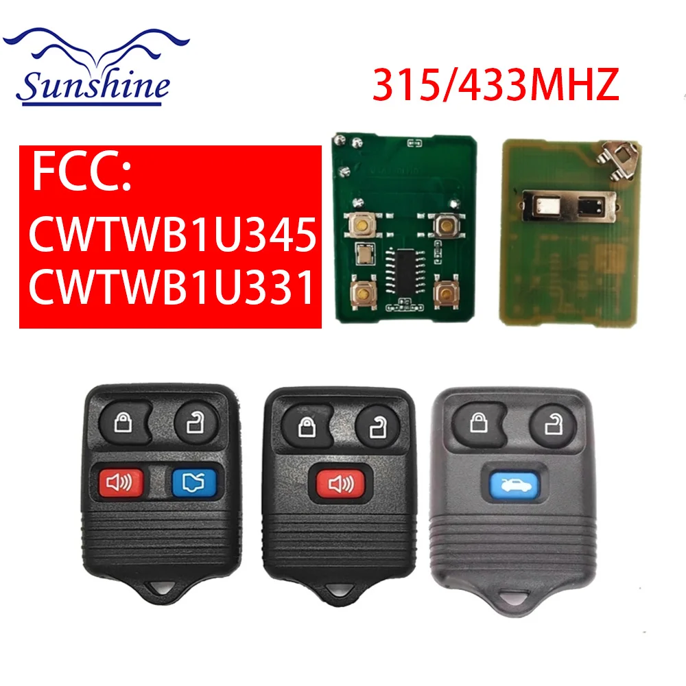 Remote Key 3/4 Buttons Keyless Entry 315/433MHz For  Ecosport Mazda Tribute Remote Control Clicker Transmitter CWTWB1U345