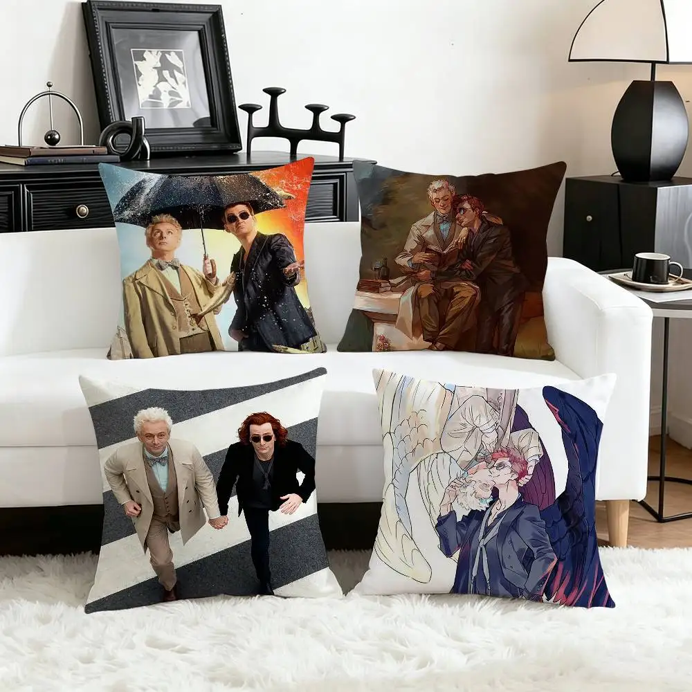 

Good Omens Various Sizes Square Pillow Case For Car Home Bedchamber Decor