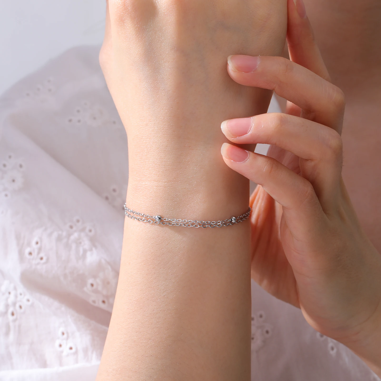 COOLTIME Edelstahl Gliederkette Armband verstellbare Figaro Kette DIY Herstellung Verbinder Armband Schmuck Zubehör – Detail 15