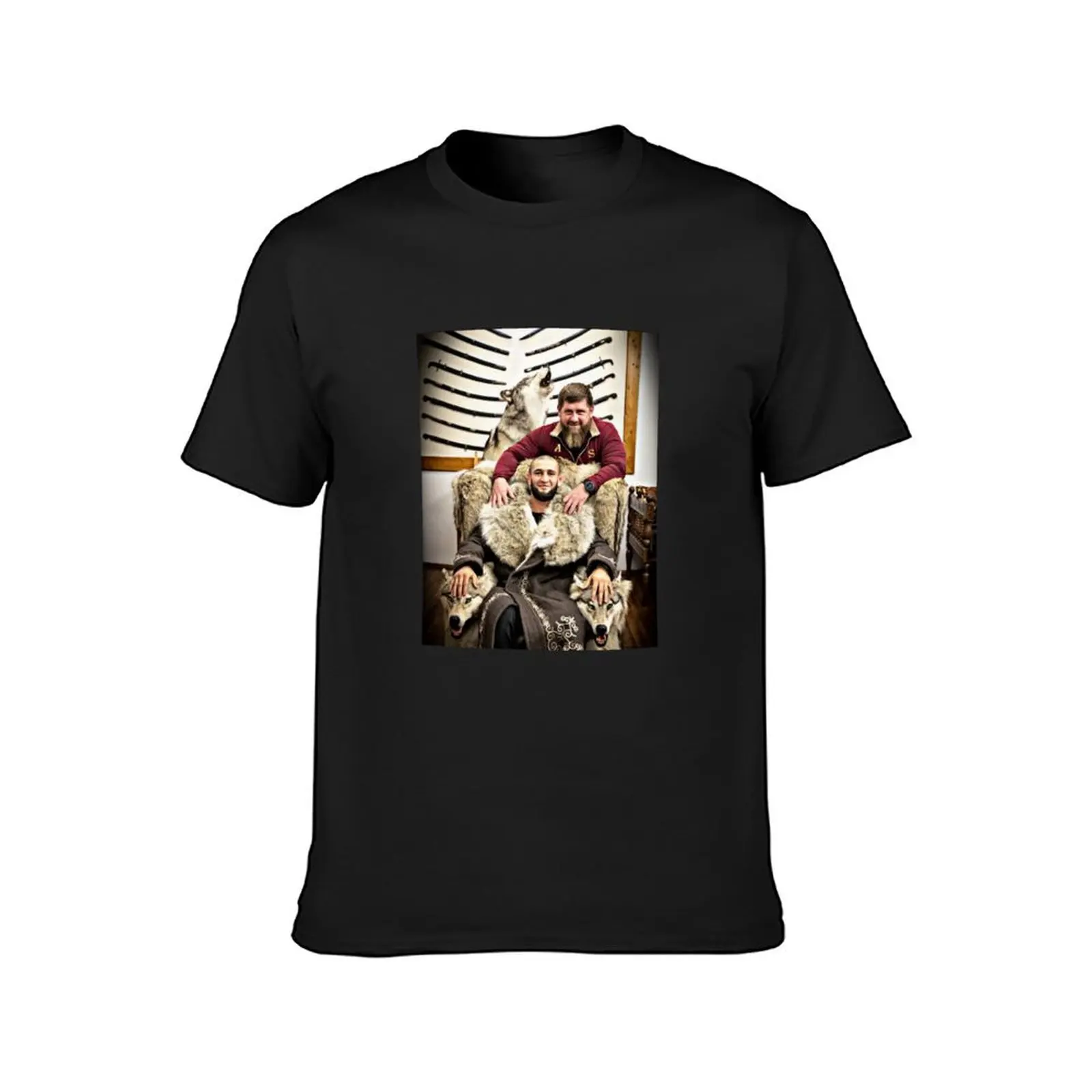 Khamzat Chimaev with Ramzan Kadyrov T-Shirt quick-drying for a boy Short sleeve tee sweat mens graphic t-shirts anime