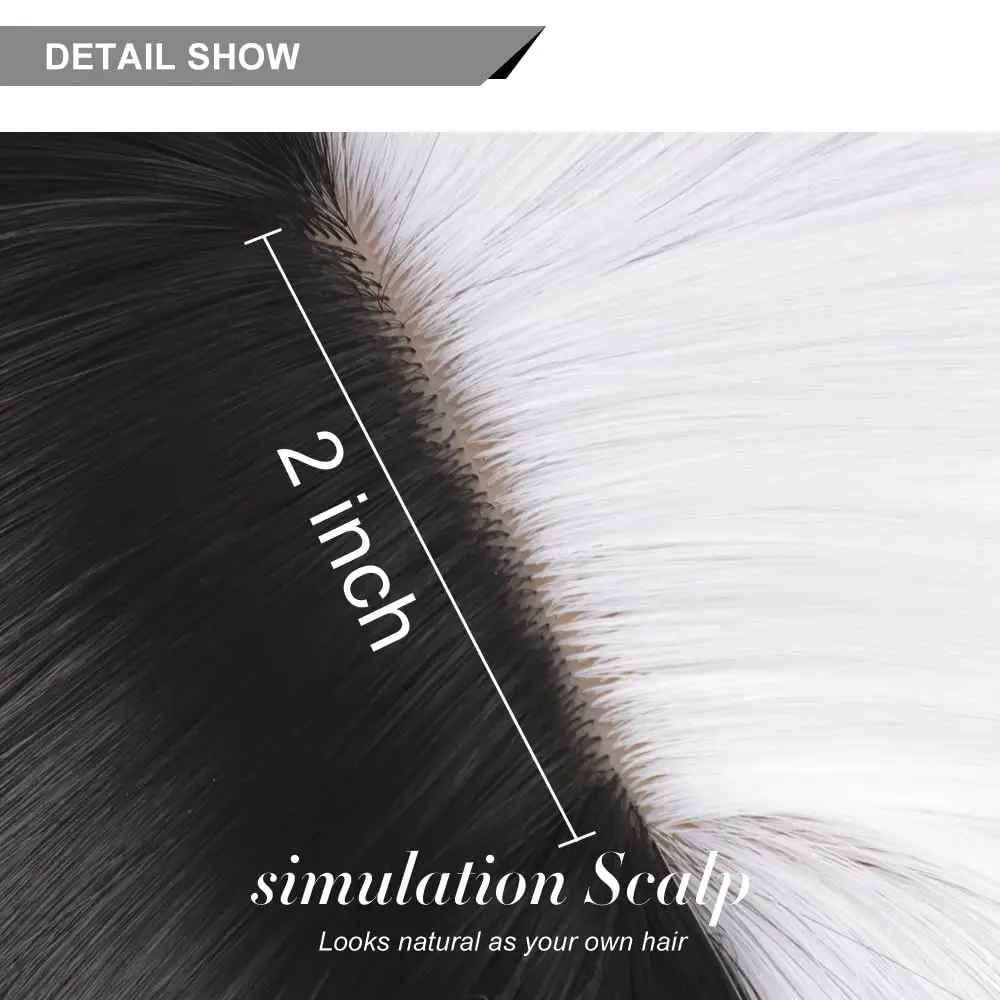 باروكات صناعية بطول 12 بوصة مع غرة، شعر مستعار أسود مستقيم، شعر مستعار أنيق، مظهر طبيعي للاستخدام اليومي للحفلات #5