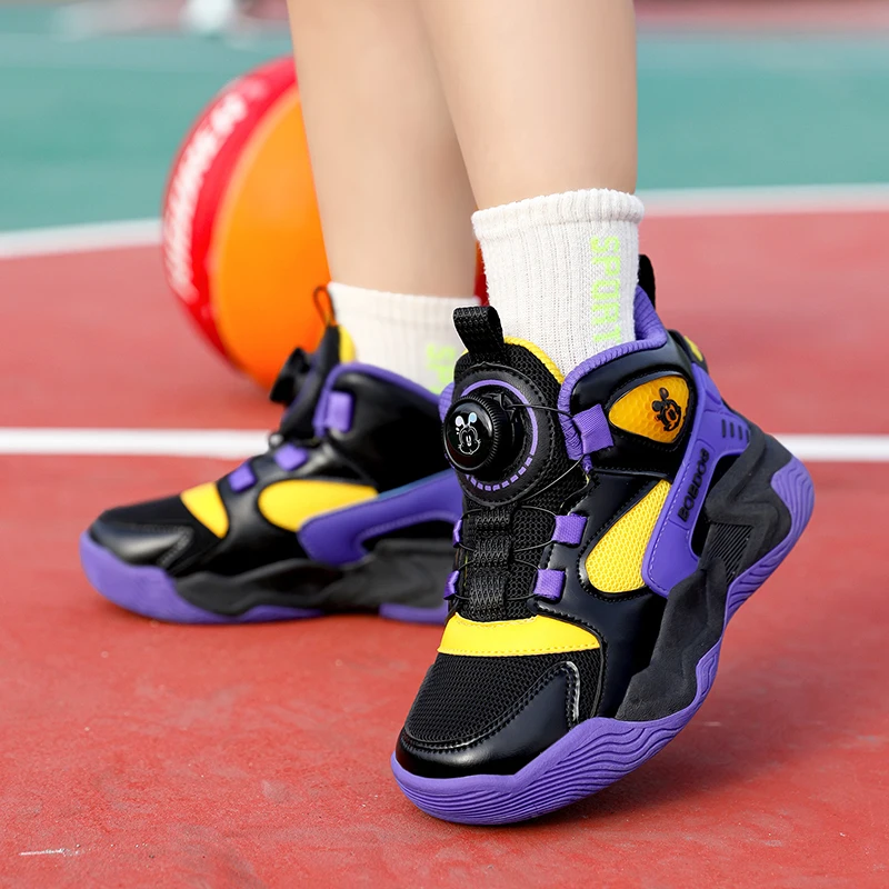 

Детские повседневные кроссовки для улицы, баскетбольные кроссовки для детей, модные кроссовки для мальчиков с поворотной застежкой, школьные спортивные кроссовки для девочек