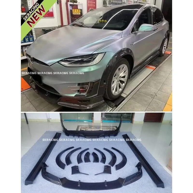 New Style For 2016-2021 Tesla Model X Body kits Exterior Front Rear Lip Bumper Side Wheel Arch