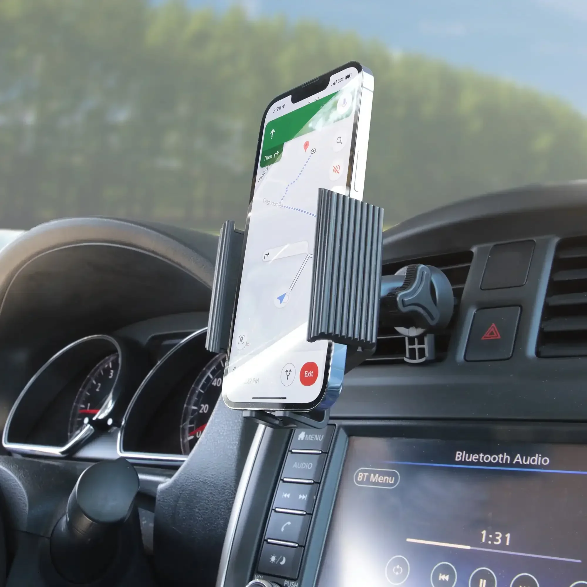 7-in-1 Universal Car Phone Holder, Cup Vent Dash Windshield Mount with Adjustable Ball Head for Hands-Free Driving