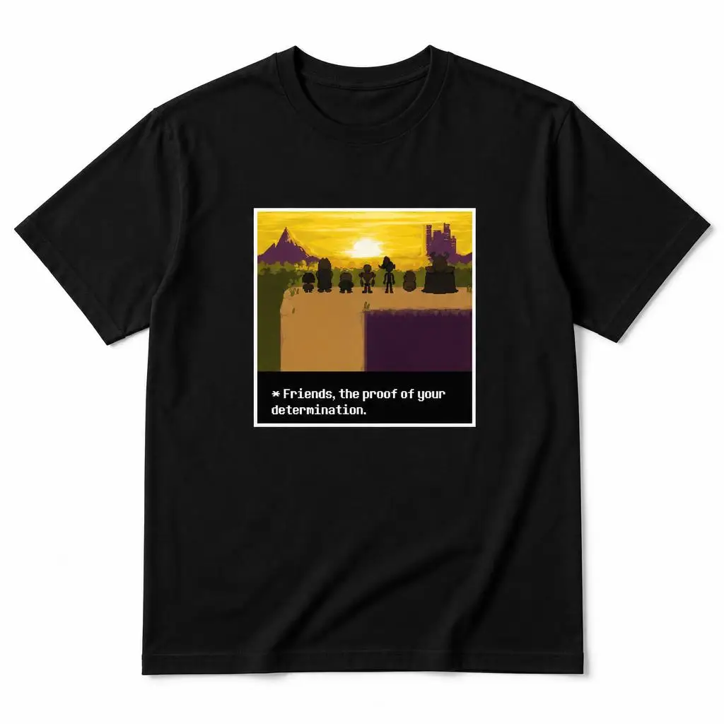 Undertale Friends T Shirts Casual Tees Short Sleeve Round Collar T-Shirt Pure Cotton Tops