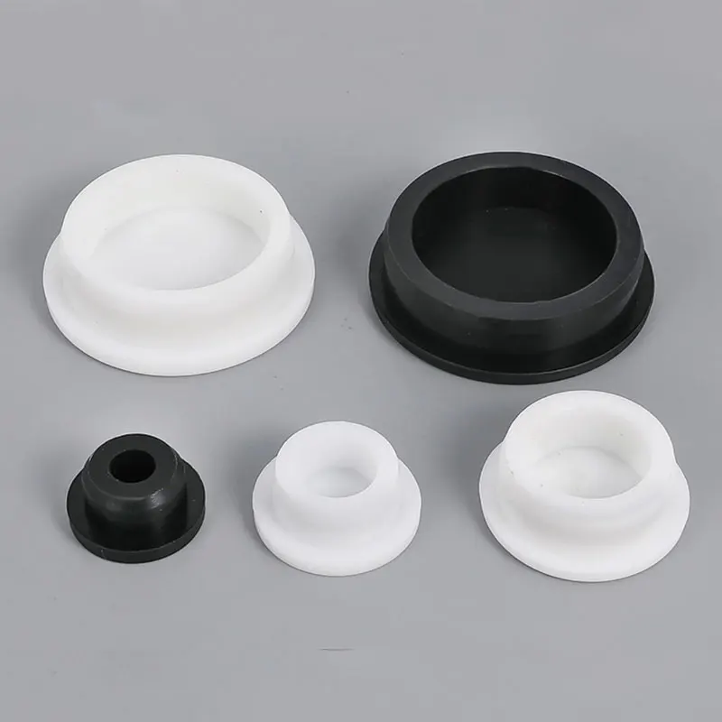 6.8-201.5mm Black/White Conical Snap-on Silicone Rubber T Type Plug Blanking End Caps Tube Inserts Bung Proof High Temperature
