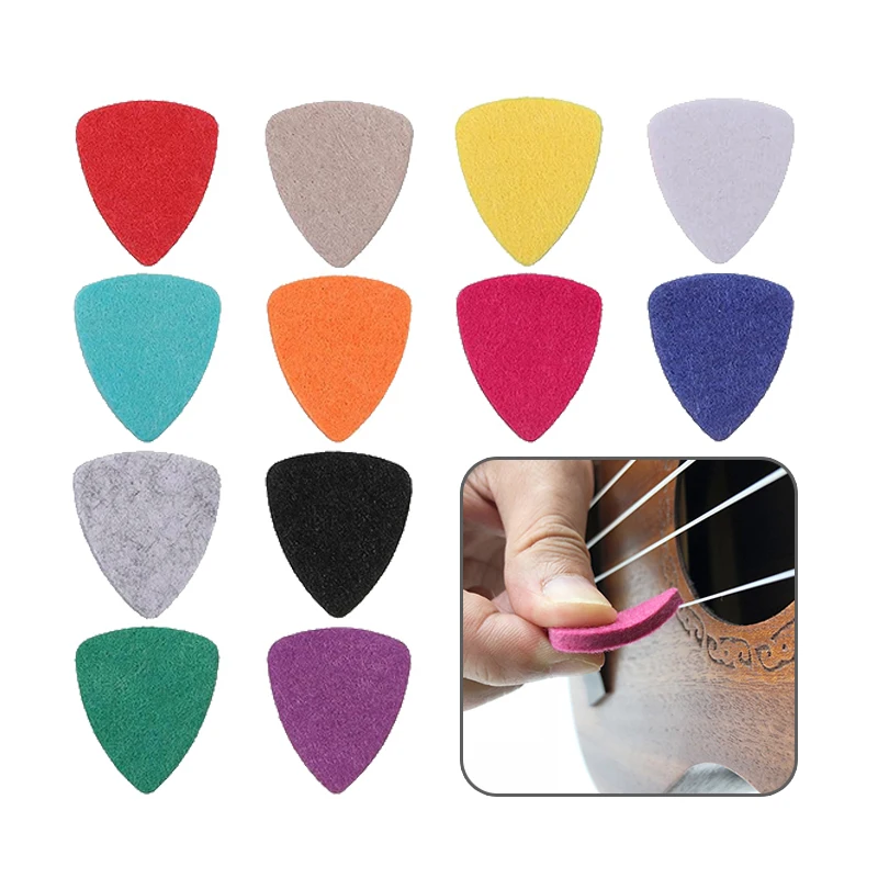 Bulk 6~18PCS Colorful Felt Guitar Plectrums – Bright Colors for Music Education, DIY Craft Projects, Instrument Supplies TMZ