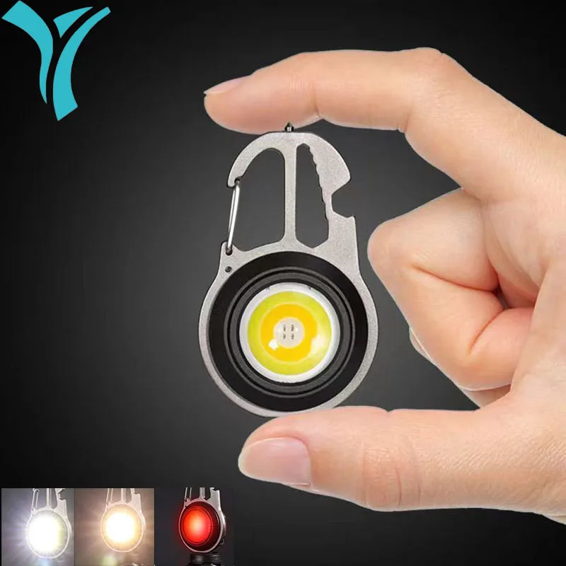 

1Pc Outdoor LED Lamp Multifunction Keyring Type-c Charging,7 Light Mode Portable lashlight with Screwdriver Bottle Opener