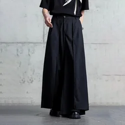 Gothic Y2K Single Layer Thick Japanese Culottes Dark Style Streetwear Draped Personality All Match Casual Pants Unisex 2024