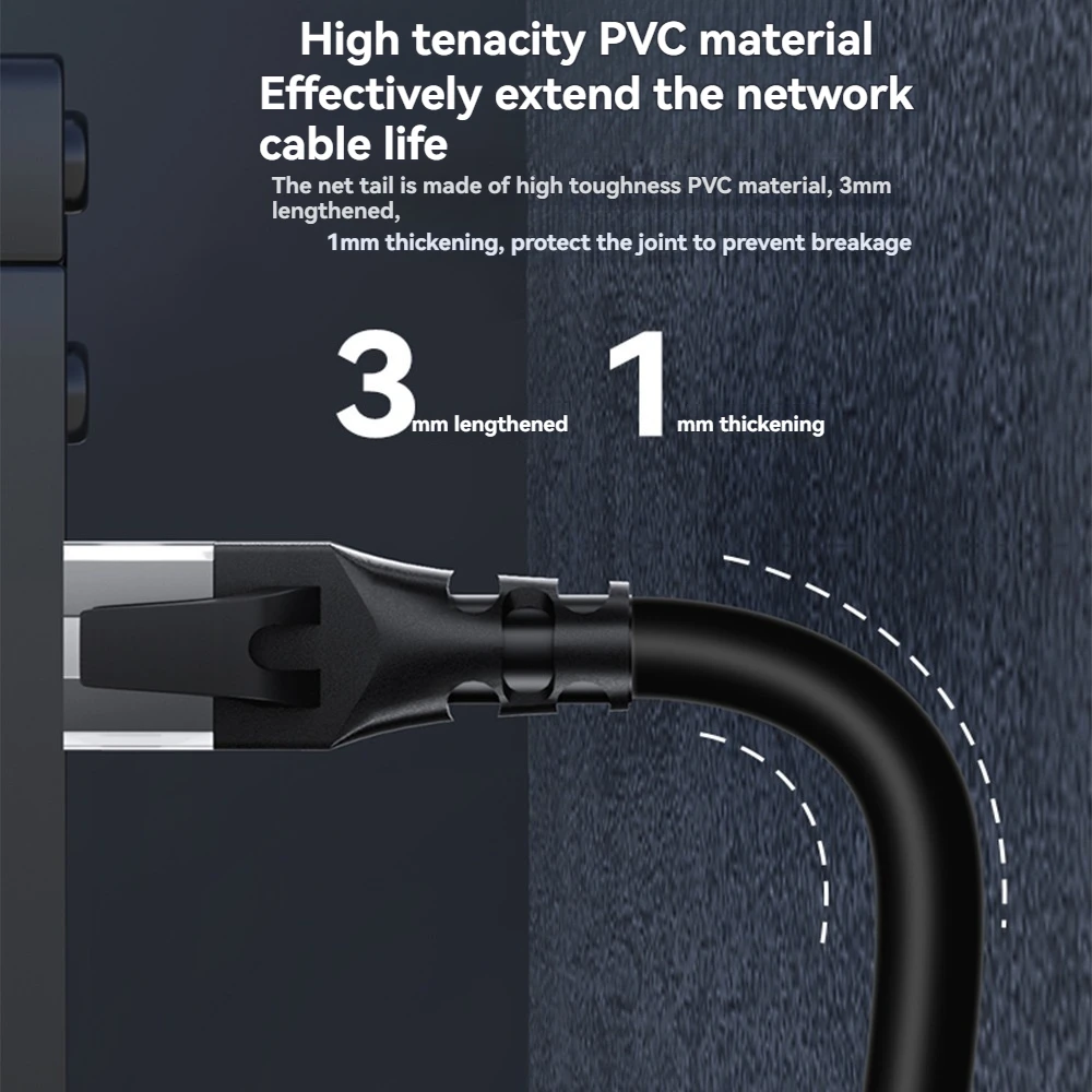 Cat6 Gigabit-Hochgeschwindigkeits-Ethernet-Kabel, 1000 Mbit/s, Internetkabel, RJ45-LAN-Kabel, abgeschirmtes Netzwerk für Laptop, Router, PC, TV, PS5, Xbox – Detail 6