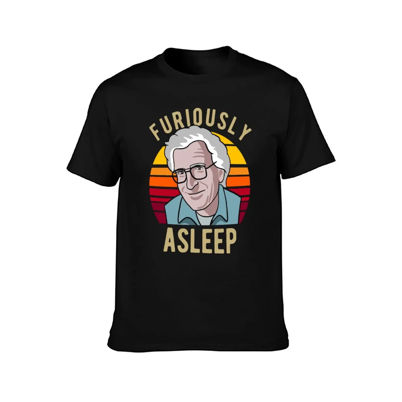 Noam Chomsky - Furiously Asleep - Funny Linguist Art T-Shirt Non-Shrink Basic Cotton T-Shirt