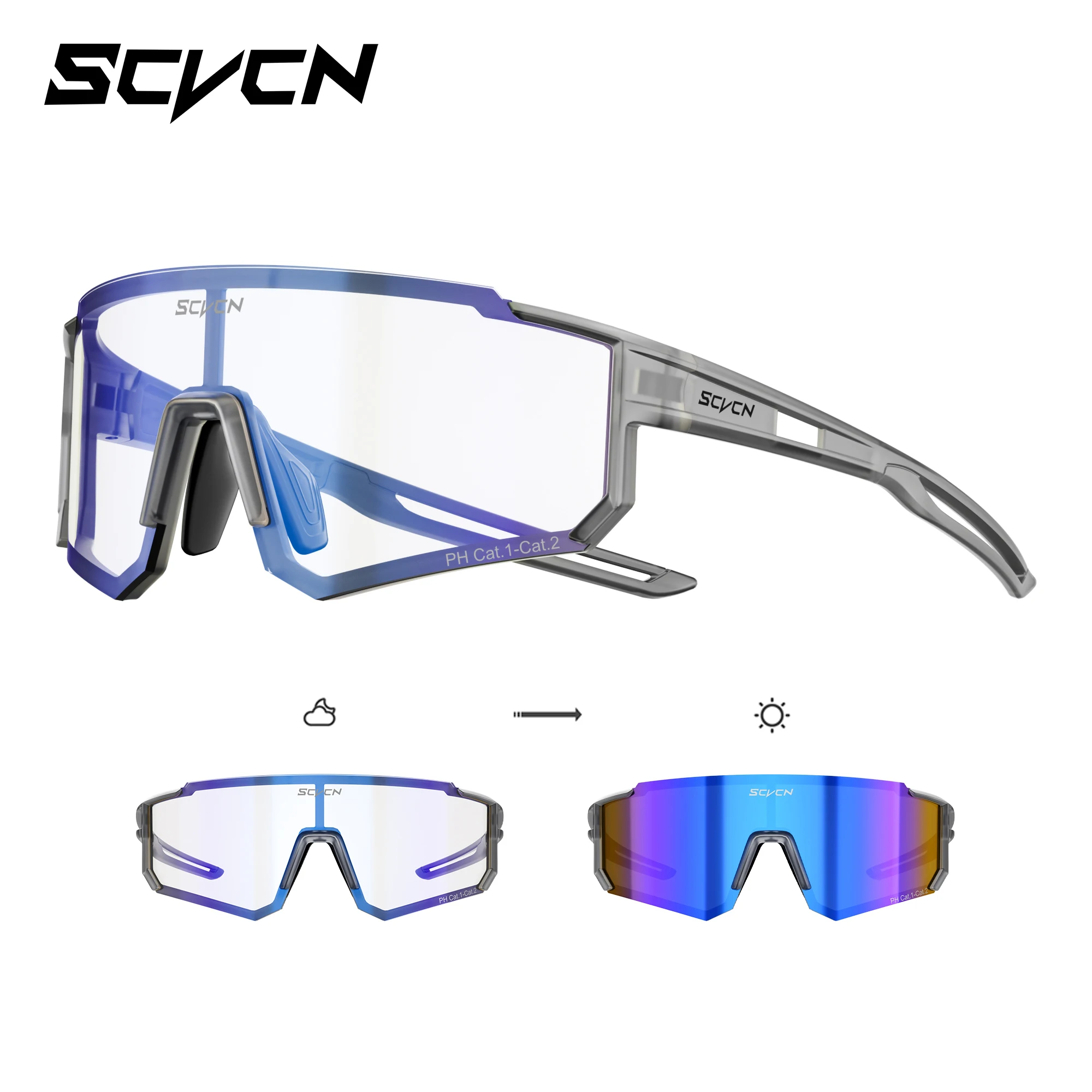 SCVCN Photochrome Sonnenbrille Outdoor Sport Fahrrad Radfahren Gläser Mann MTB Klettern Gläser Frauen Fahren Fahrrad Brillen Neue