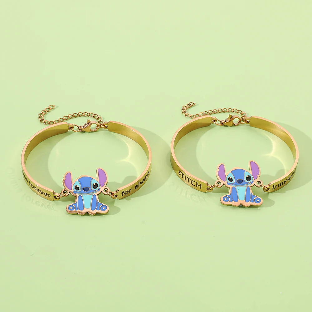 Disney Anime Bangle Accessories, Lilo and Stitch, Stitch Is My Spirit Animal, Ohana Forever for Always Lettering Bracelet