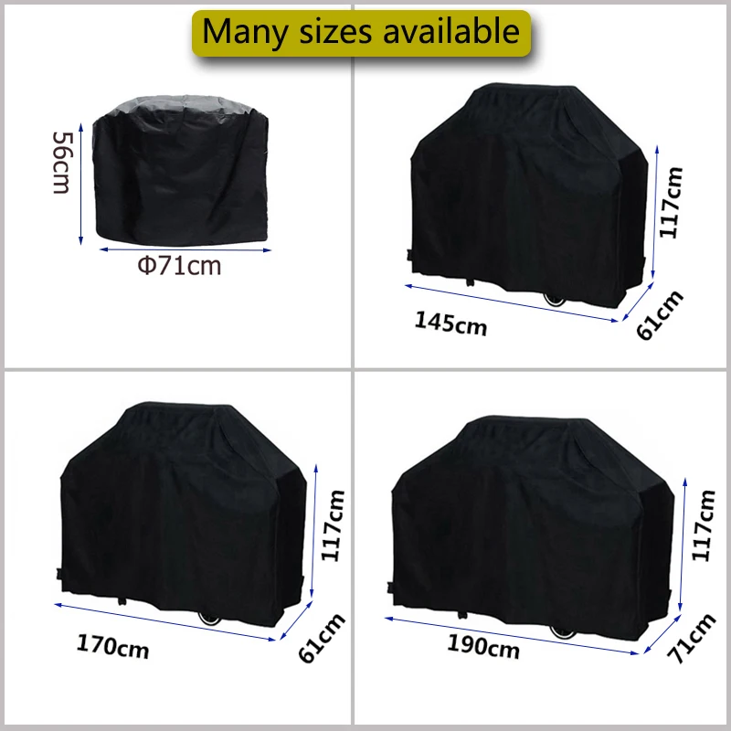 BBQ Cover Anti-Dust Waterproof Weber Heavy Duty Charbroil Grill Cover Rain Protective Barbecue Cover Round