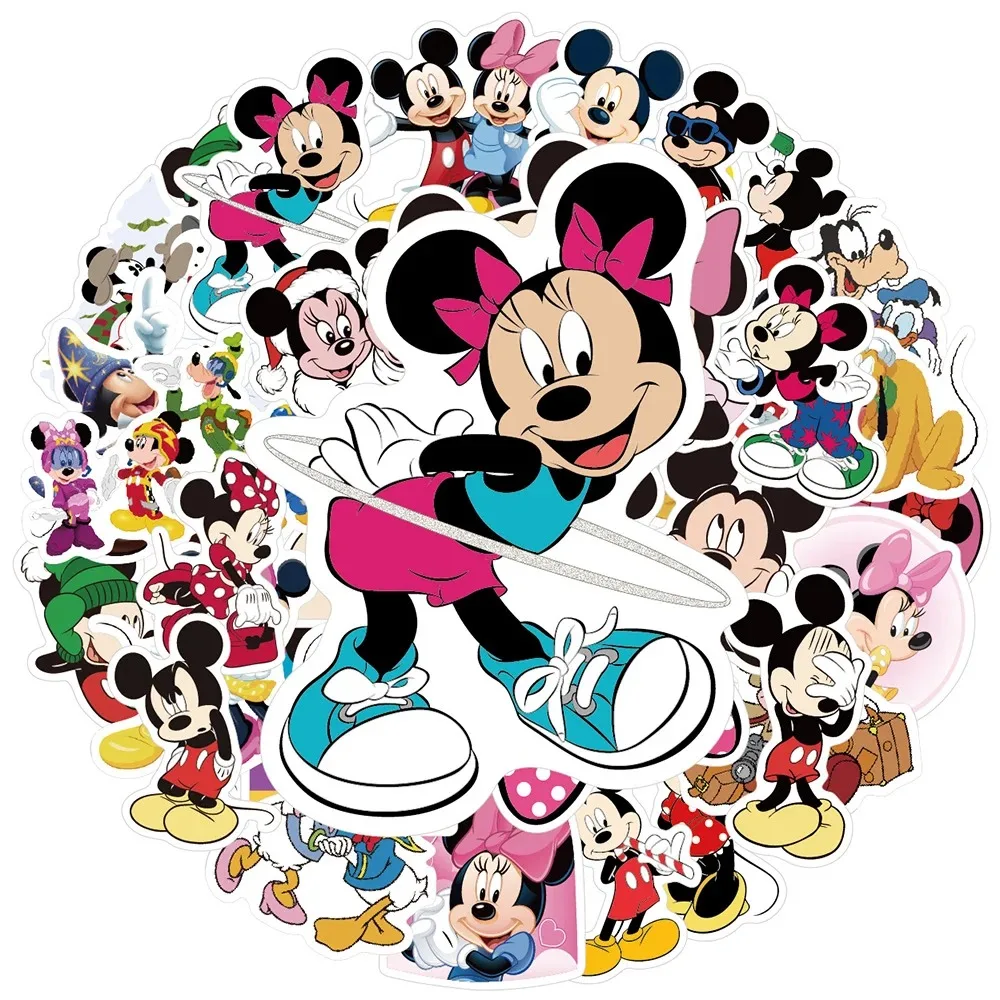 10/30/50PCS Disney Mickey Mouse Stickers Cute Decal Phone Skateboard Guitar Scrapbook Luggage Graffiti Cartoon Kids Sticker Toys