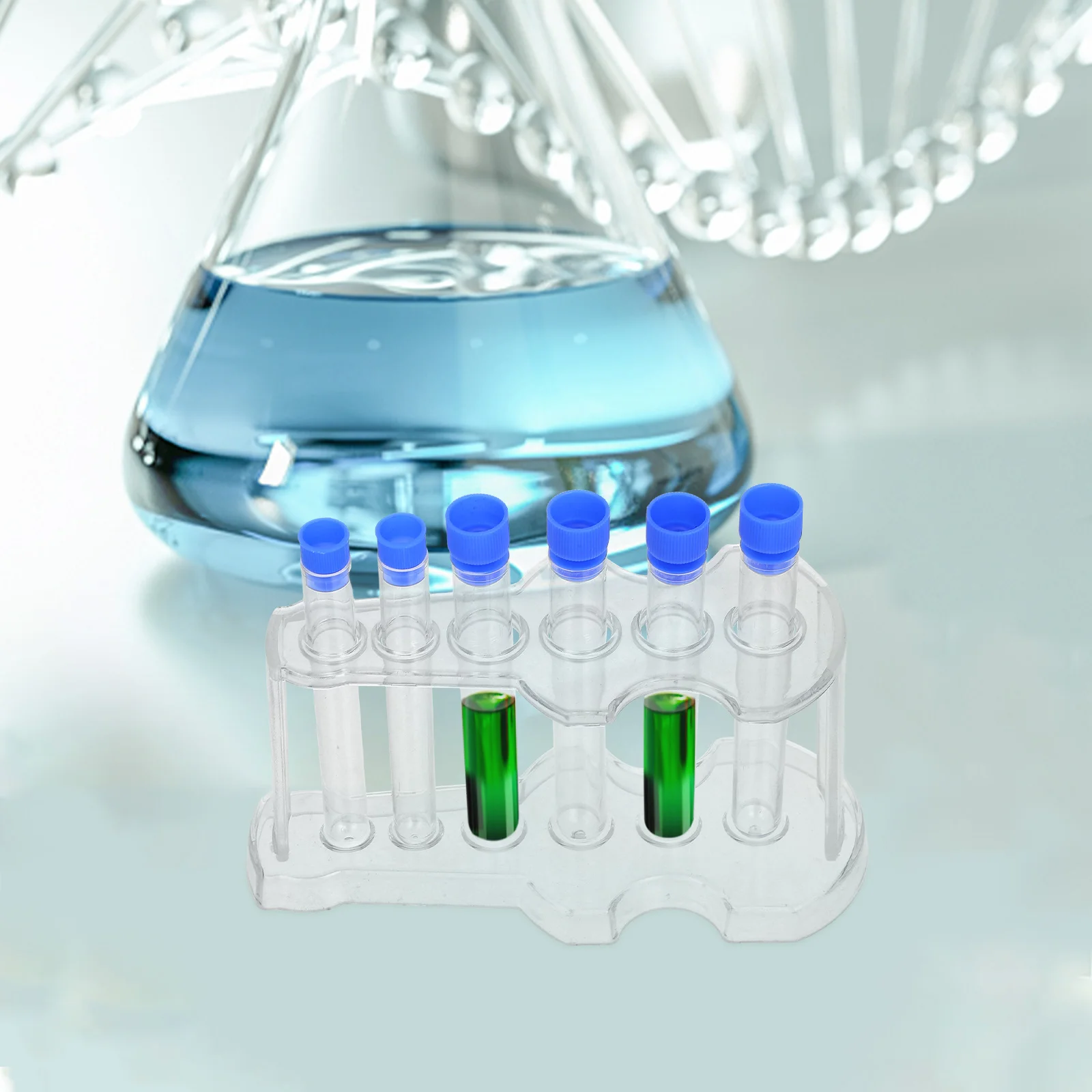 

1 Set 6-Hole Clear For Science Lab Experiments Plastic Sampling Tubes Holder Storage Organizer Kit Test Rack Lab