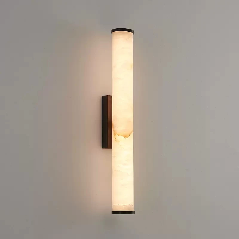 Spanish Natural Marble Wall Lamp High Quality Copper LED Light Luxury Villa Living Room Background Wall Bedroom Bedside Lighting