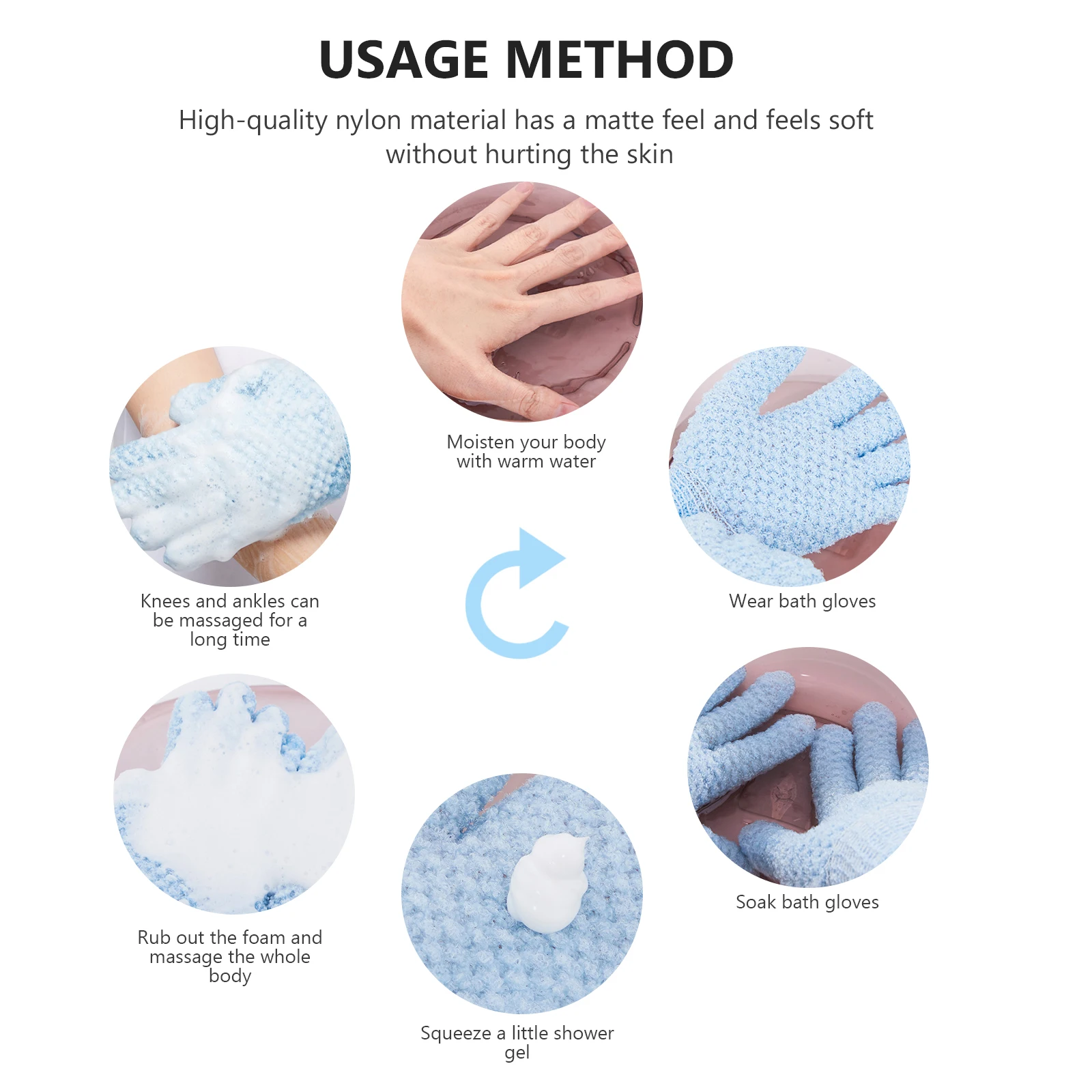 

2 Pair Five Finger Bath Gloves Exfoliating Scrub Body Scrubber Exfoliator for Shower Mitts Adult Exfoliate Lace